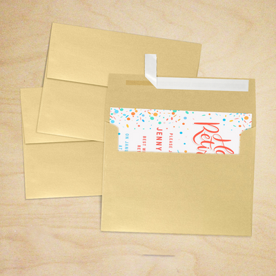 Light Gold Blonde Metallic 32lb A7 Invitation Envelopes (5 1/4 x 7 1/4) with Peel & Seal