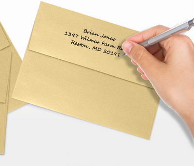 Light Gold Blonde Metallic 32lb A7 Invitation Envelopes (5 1/4 x 7 1/4) with Peel & Seal