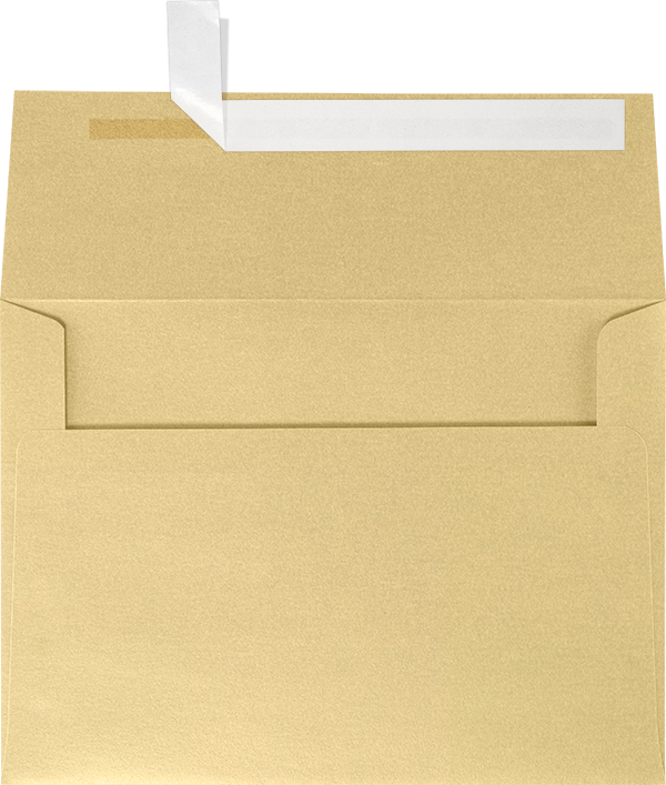 Light Gold Blonde Metallic 32lb A7 Invitation Envelopes (5 1/4 x 7 1/4) with Peel & Seal