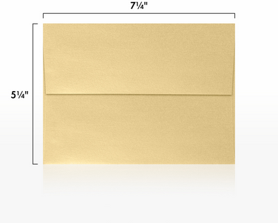 Light Gold Blonde Metallic 32lb A7 Invitation Envelopes (5 1/4 x 7 1/4) with Peel & Seal