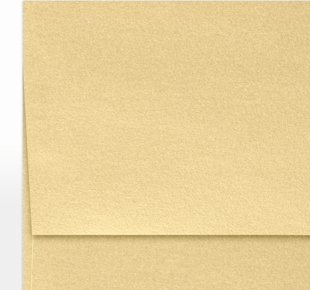 Light Gold Blonde Metallic 32lb A7 Invitation Envelopes (5 1/4 x 7 1/4) with Peel & Seal