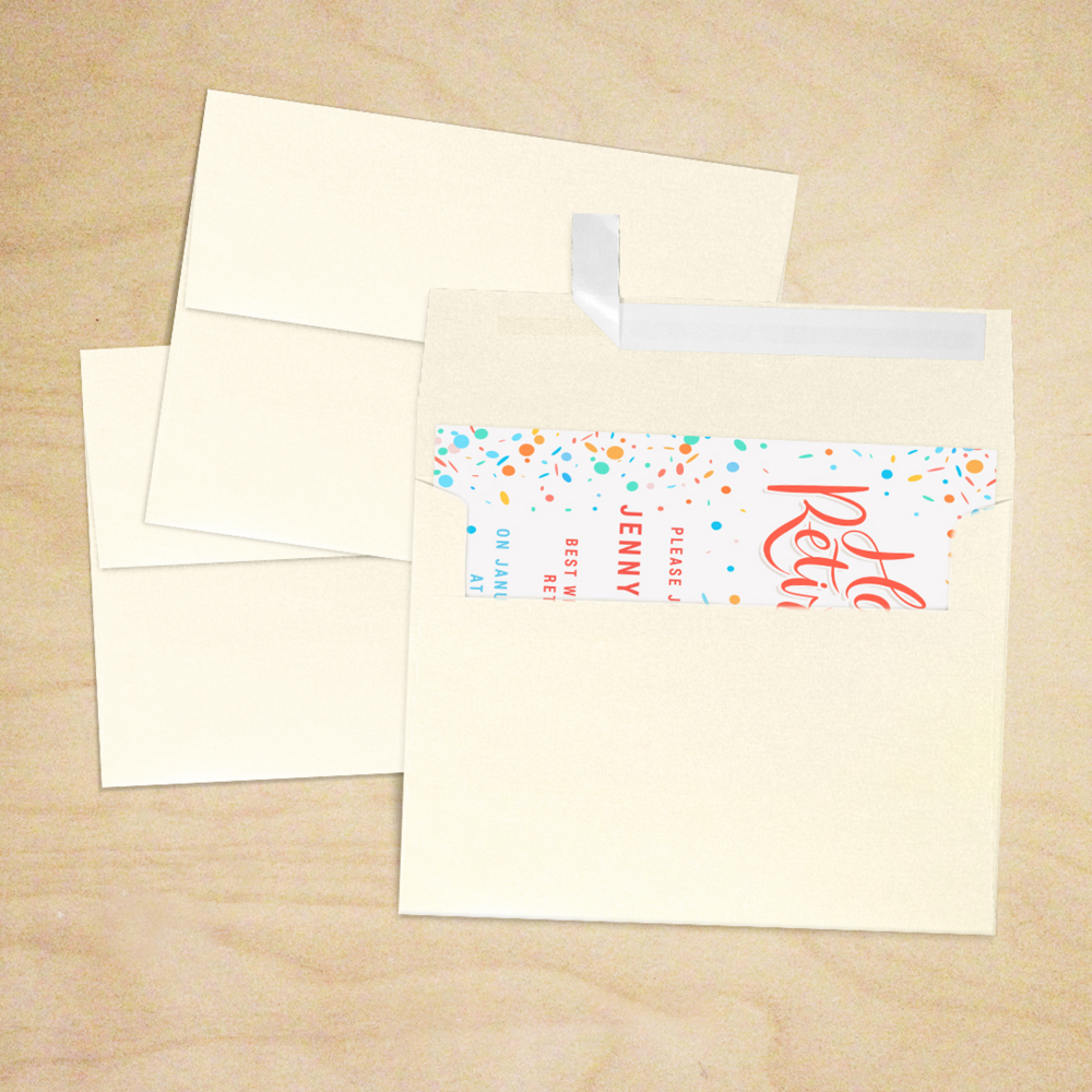 Champagne Ivory Metallic 32lb A7 Invitation Envelopes (5 1/4 x 7 1/4) with Peel & Seal
