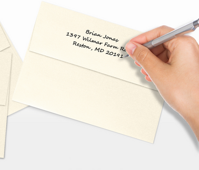 Champagne Ivory Metallic 32lb A7 Invitation Envelopes (5 1/4 x 7 1/4) with Peel & Seal