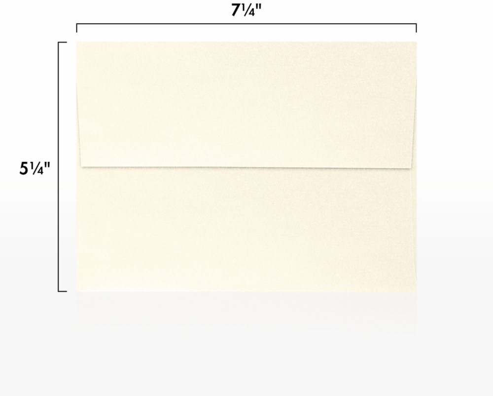 Champagne Ivory Metallic 32lb A7 Invitation Envelopes (5 1/4 x 7 1/4) with Peel & Seal