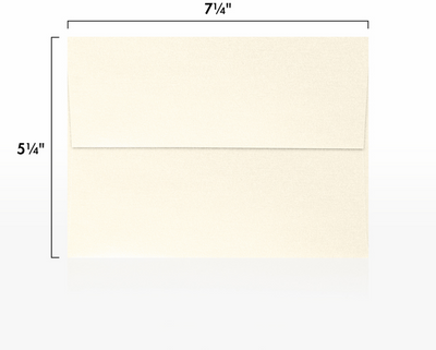 Champagne Ivory Metallic 32lb A7 Invitation Envelopes (5 1/4 x 7 1/4) with Peel & Seal