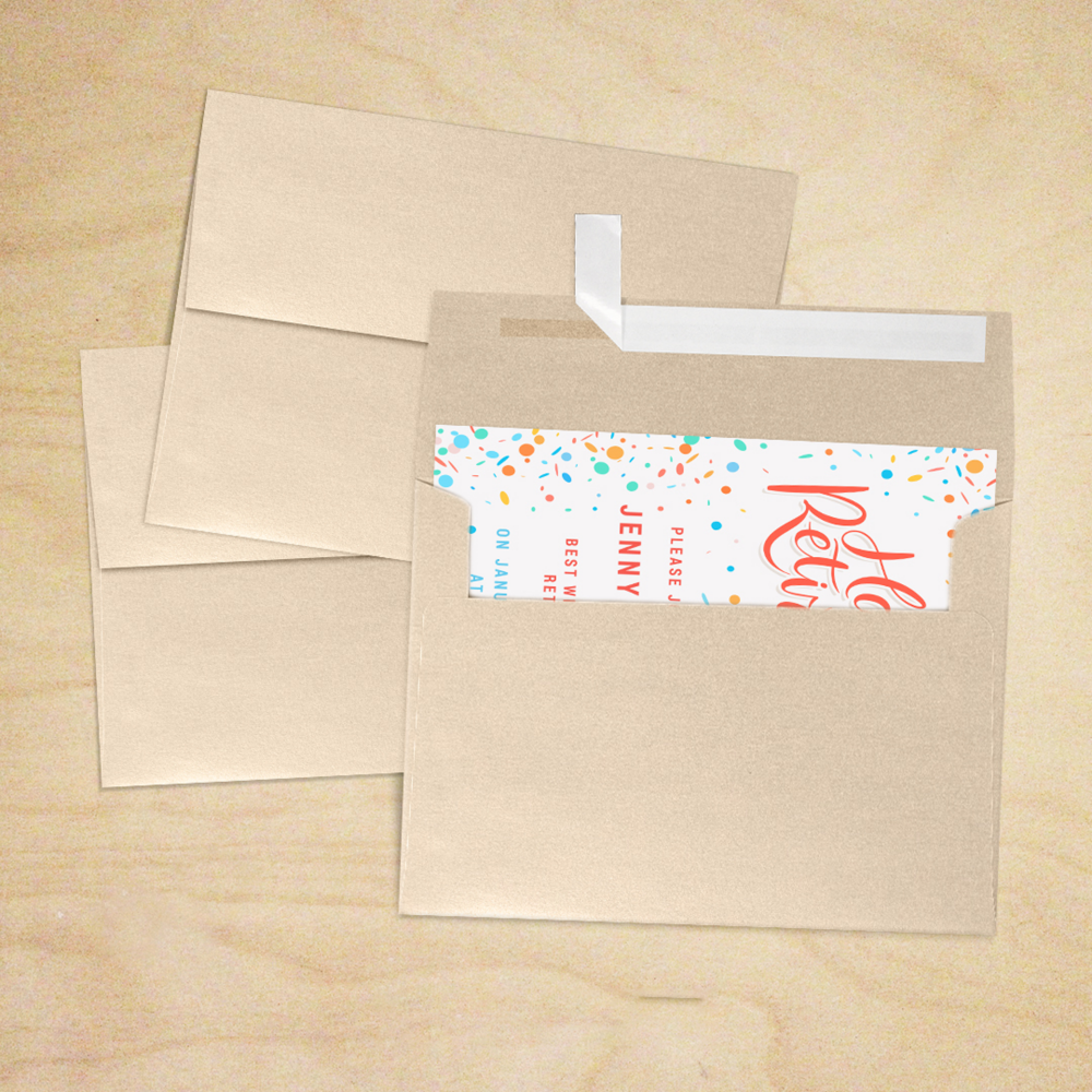 Light Brown Taupe Metallic 32lb A7 Invitation Envelopes (5 1/4 x 7 1/4) with Peel & Seal