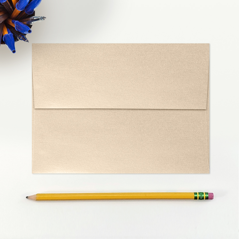 Light Brown Taupe Metallic 32lb A7 Invitation Envelopes (5 1/4 x 7 1/4) with Peel & Seal
