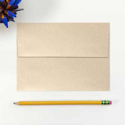 Light Brown Taupe Metallic 32lb A7 Invitation Envelopes (5 1/4 x 7 1/4) with Peel & Seal