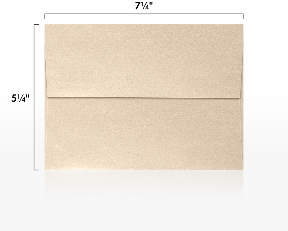 Light Brown Taupe Metallic 32lb A7 Invitation Envelopes (5 1/4 x 7 1/4) with Peel & Seal