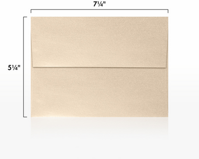 Light Brown Taupe Metallic 32lb A7 Invitation Envelopes (5 1/4 x 7 1/4) with Peel & Seal