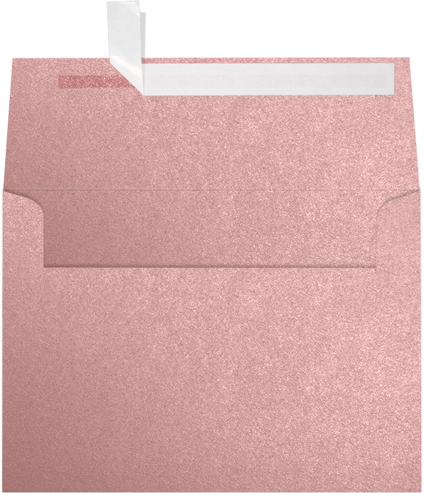 Misty Rose Pink Metallic 84lb A7 Invitation Envelopes (5 1/4 x 7 1/4) with Peel & Seal