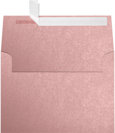Misty Rose Pink Metallic 84lb A7 Invitation Envelopes (5 1/4 x 7 1/4) with Peel & Seal