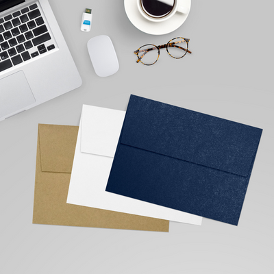 Lapis Navy Blue Metallic 32lb A7 Invitation Envelopes (5 1/4 x 7 1/4) with Peel & Seal