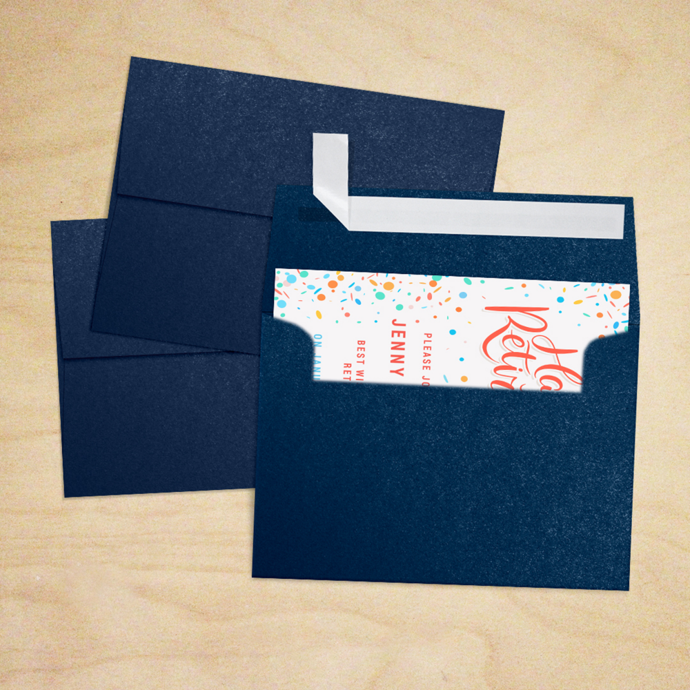 Lapis Navy Blue Metallic 32lb A7 Invitation Envelopes (5 1/4 x 7 1/4) with Peel & Seal