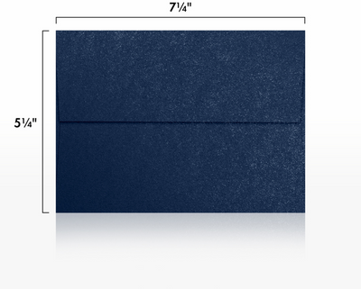 Lapis Navy Blue Metallic 32lb A7 Invitation Envelopes (5 1/4 x 7 1/4) with Peel & Seal