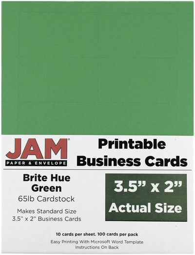 Bright Green Business Cards - 100 Pack