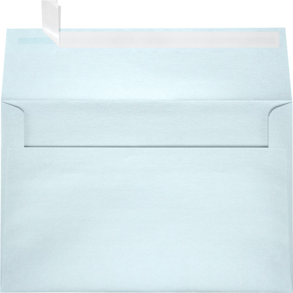 Aquamarine Blue Metallic 32lb A9 Invitation Envelopes (5 3/4 x 8 3/4) with Peel & Seal
