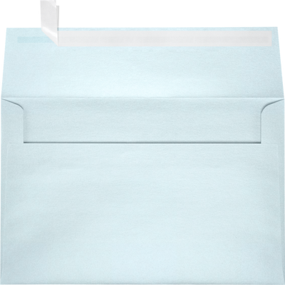 Aquamarine Blue Metallic 32lb A9 Invitation Envelopes (5 3/4 x 8 3/4) with Peel & Seal