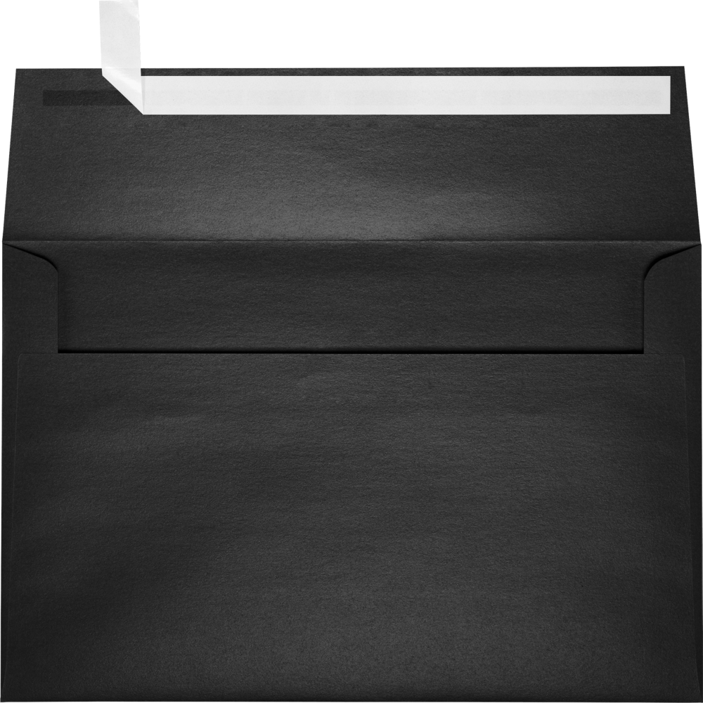 Anthracite Black Metallic 32lb A9 Invitation Envelopes (5 3/4 x 8 3/4) with Peel & Seal