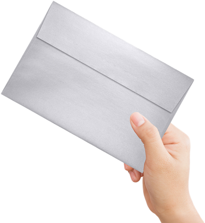 Silver Metallic 32lb A9 Invitation Envelopes (5 3/4 x 8 3/4) with Peel & Seal