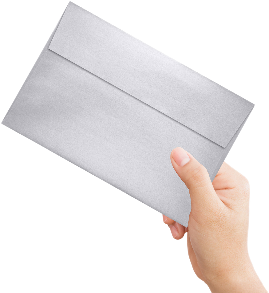 Silver Metallic 32lb A9 Invitation Envelopes (5 3/4 x 8 3/4) with Peel & Seal
