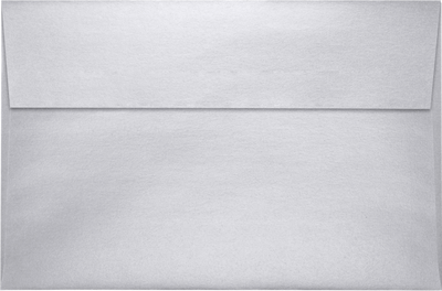 Silver Metallic 32lb A9 Invitation Envelopes (5 3/4 x 8 3/4) with Peel & Seal