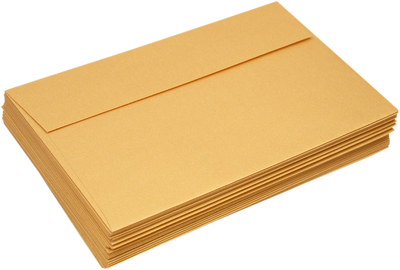 Gold Metallic 32lb A9 Invitation Envelopes (5 3/4 x 8 3/4) with Peel & Seal