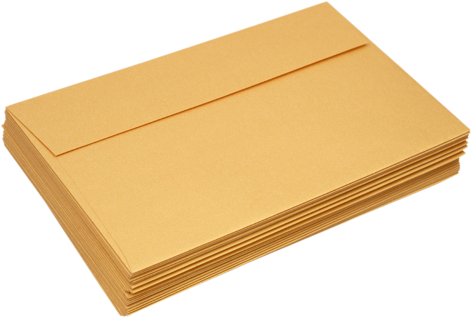 Gold Metallic 32lb A9 Invitation Envelopes (5 3/4 x 8 3/4) with Peel & Seal