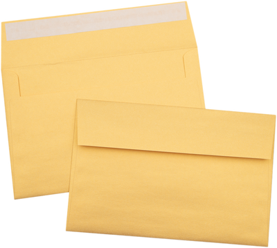 Gold Metallic 32lb A9 Invitation Envelopes (5 3/4 x 8 3/4) with Peel & Seal