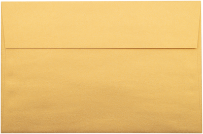 Gold Metallic 32lb A9 Invitation Envelopes (5 3/4 x 8 3/4) with Peel & Seal