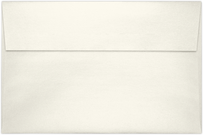 White Quartz Metallic 32lb A9 Invitation Envelopes (5 3/4 x 8 3/4) with Peel & Seal