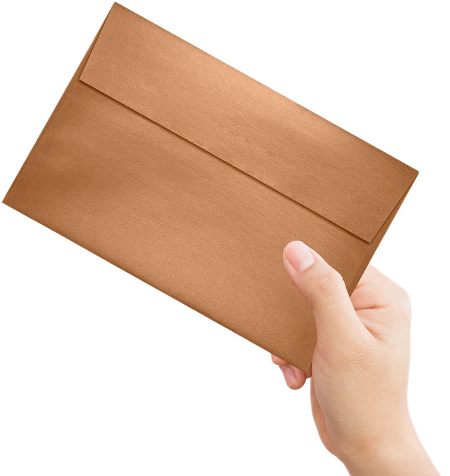 Copper Brown Metallic 32lb A9 Invitation Envelopes (5 3/4 x 8 3/4) with Peel & Seal