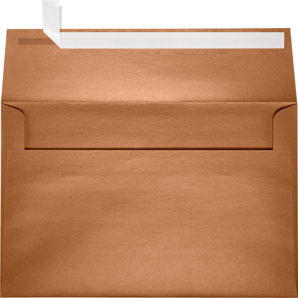 Copper Brown Metallic 32lb A9 Invitation Envelopes (5 3/4 x 8 3/4) with Peel & Seal