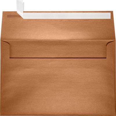 Copper Brown Metallic 32lb A9 Invitation Envelopes (5 3/4 x 8 3/4) with Peel & Seal