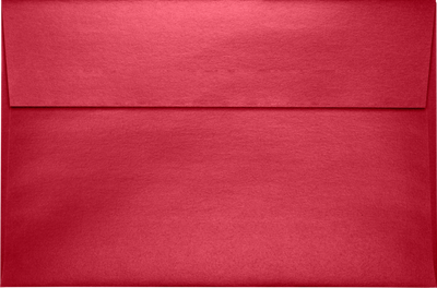 Jupiter Red Metallic 32lb A9 Invitation Envelopes (5 3/4 x 8 3/4) with Peel & Seal