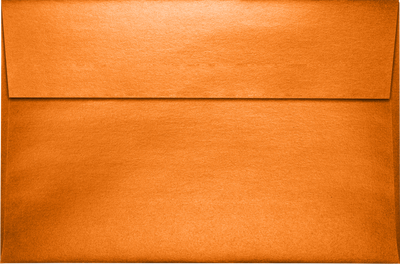 Orange Flame Metallic 32lb A9 Invitation Envelopes (5 3/4 x 8 3/4) with Peel & Seal