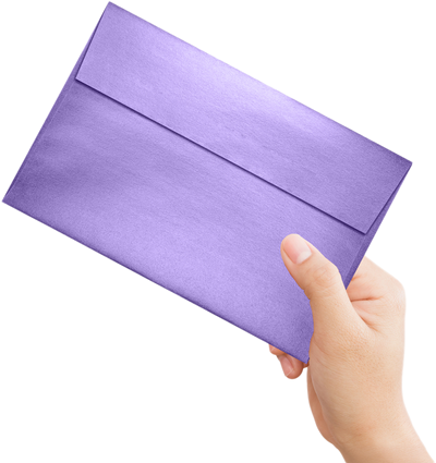 Amethyst Purple Metallic 32lb A9 Invitation Envelopes (5 3/4 x 8 3/4) with Peel & Seal