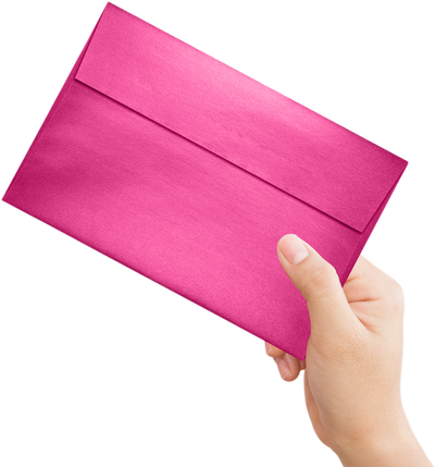 Azalea Fuchsia Pink Metallic 32lb A9 Invitation Envelopes (5 3/4 x 8 3/4) with Peel & Seal