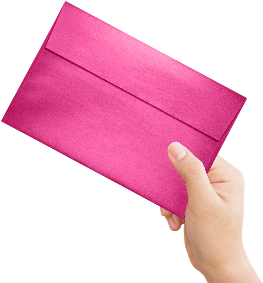 Azalea Fuchsia Pink Metallic 32lb A9 Invitation Envelopes (5 3/4 x 8 3/4) with Peel & Seal