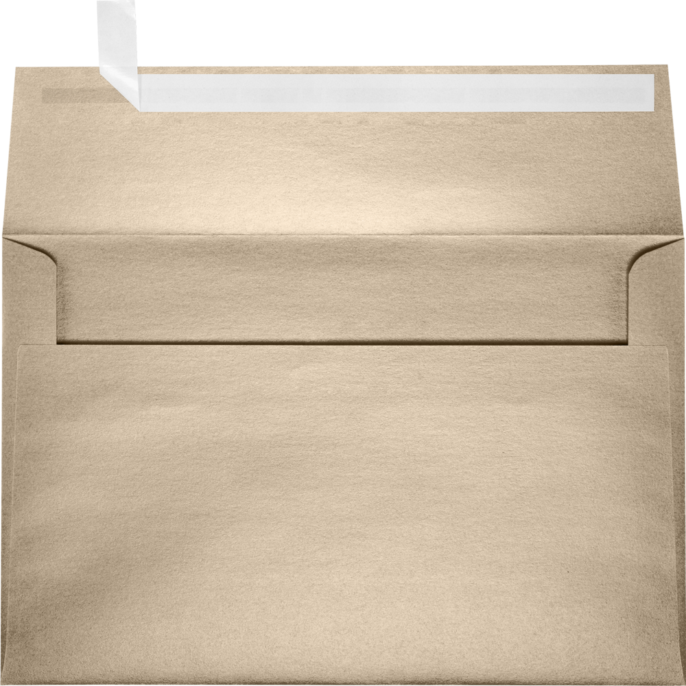 Light Brown Taupe Metallic 32lb A9 Invitation Envelopes (5 3/4 x 8 3/4) with Peel & Seal