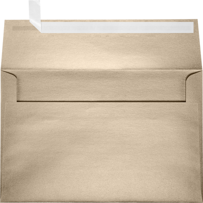 Light Brown Taupe Metallic 32lb A9 Invitation Envelopes (5 3/4 x 8 3/4) with Peel & Seal
