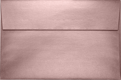 Misty Rose Pink Metallic 84lb A9 Invitation Envelopes (5 3/4 x 8 3/4) with Peel & Seal