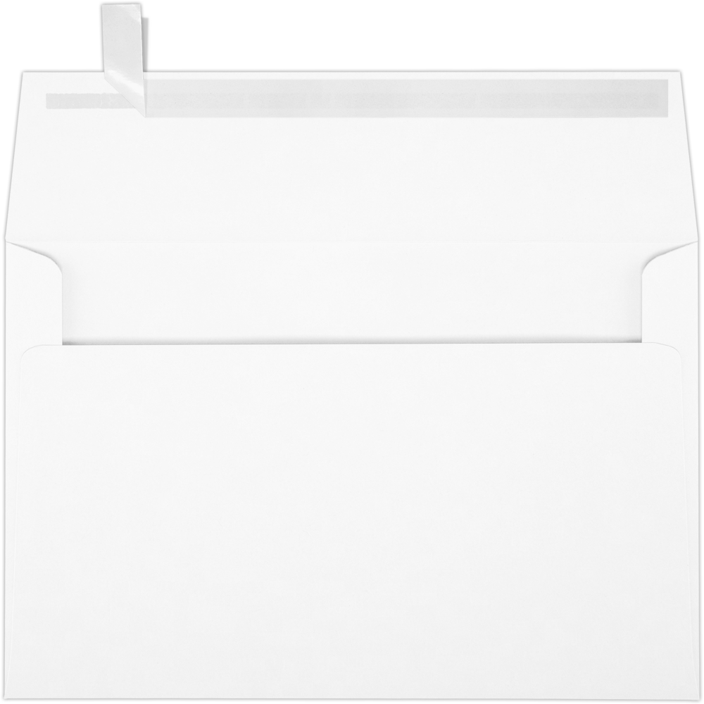 White 100% Cotton 32lb A9 Invitation Envelopes (5 3/4 x 8 3/4) with Peel & Seal