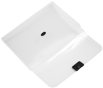 Clear 9 1/2 x 13 1/4 x 1 1/8 Plastic Portfolios with Center Buckle