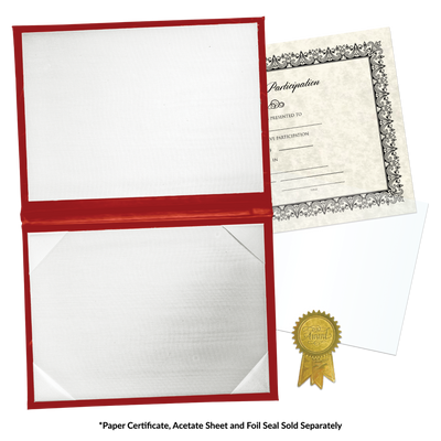 10 1/2 x 12 1/2 Landscape Padded Diploma Covers (Holds 10 x 12 Document) - Red