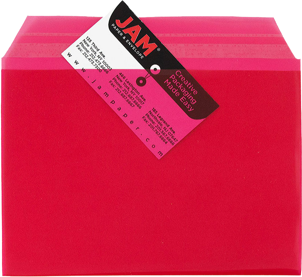 Red 1.6mil 5 1/16 x 7 3/16 Cello Envelopes with Peel & Seal