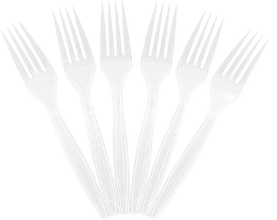 Clear Plastic Forks - 100 Pack