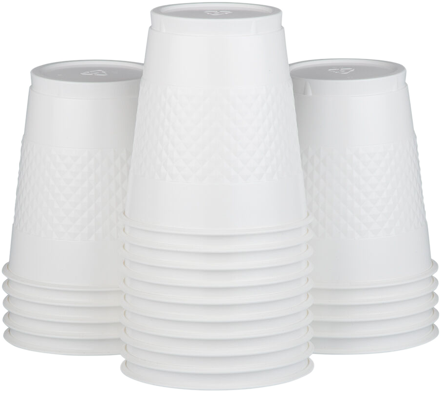 White 12oz Plastic Cups - 20 Pack