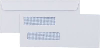 White 24lb #8 5/8 Check Double Window Envelopes (3 5/8 x 8 3/4)