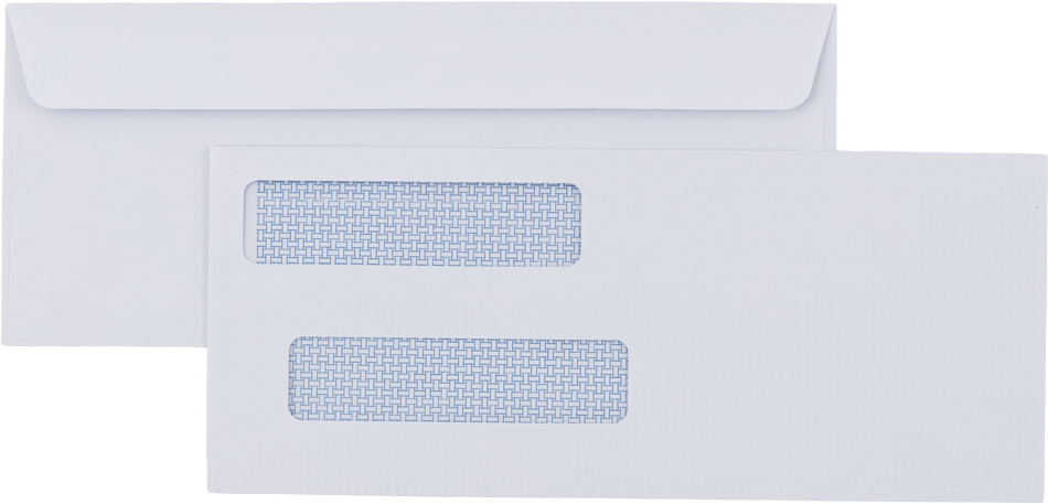 White 24lb #8 5/8 Check Double Window Envelopes (3 5/8 x 8 3/4)